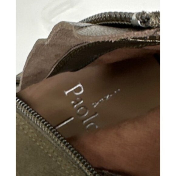 Paolo Linea size 5.5 Olive Suede Combat Boots With Side Zip New - Picture 4 of 10